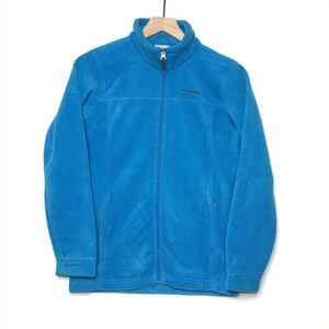 Columbia Steens Mountain Fleece Jacket Boys L 14/16 Full Zip Blue Unisex